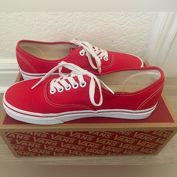 Vans Classic Red and White Sneakers Size 8.5 - Picture 4 of 6